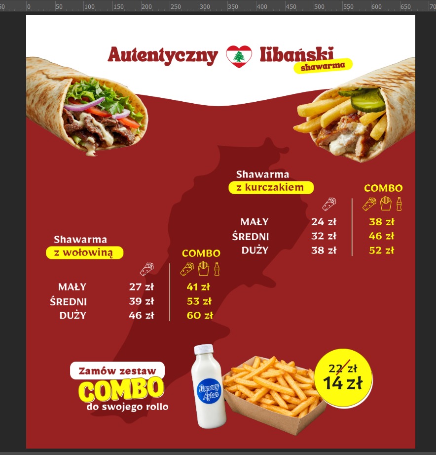 Lebanese shawarma menu