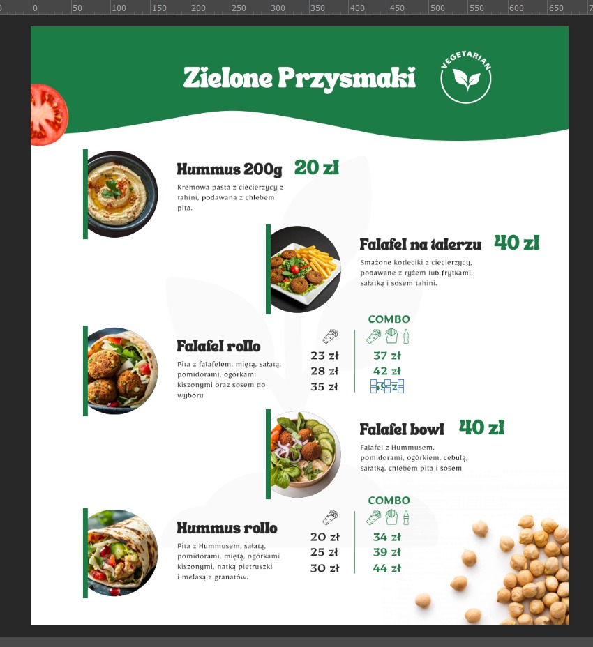 Vegetarian menu